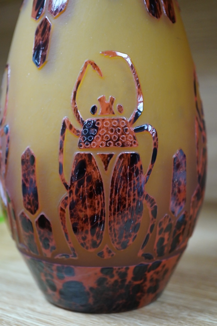 An Art Deco ‘Charder’ vase by Charles Schneider for Le Verre Francais, 27cm high